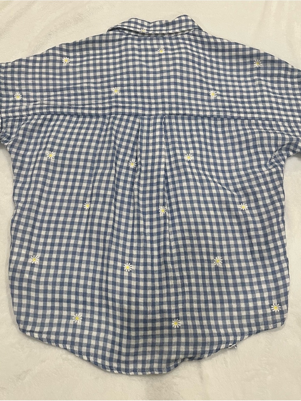beachlunchlounge Daisy Gingham Tie-Front Top - XS - Picture 2 of 7